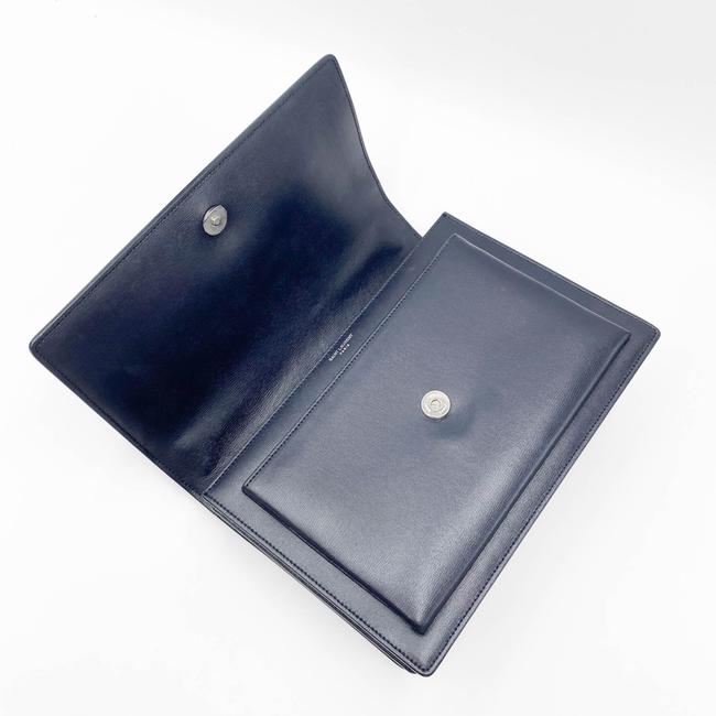 Saint Laurent Monogram Sunset Calfskin Large Blue Leather Shoulder Bag - photo 9