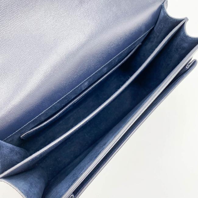 Saint Laurent Monogram Sunset Calfskin Large Blue Leather Shoulder Bag - photo 10