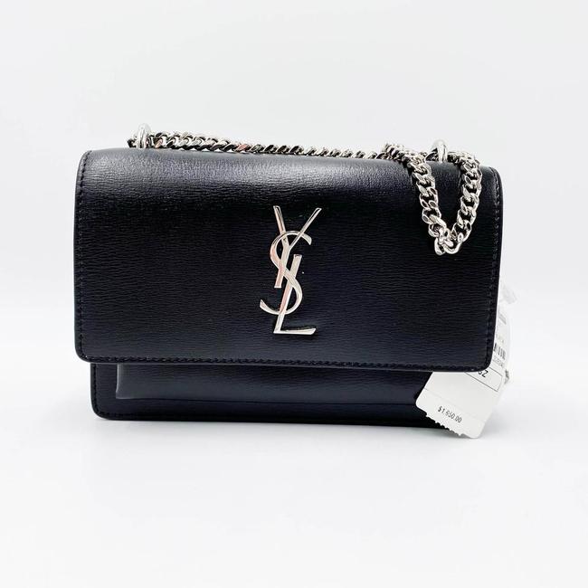 Saint Laurent Monogram Sunset Chain Wallet Black Calfskin Leather Shoulder Bag - image 4