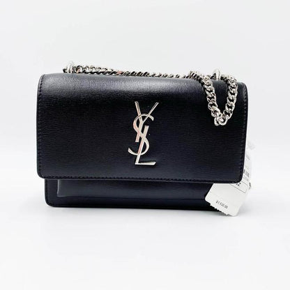 Saint Laurent Monogram Sunset Chain Wallet Black Calfskin Leather Shoulder Bag - image 4
