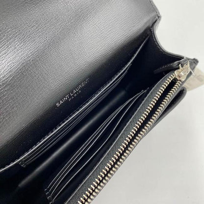 Saint Laurent Monogram Sunset Chain Wallet Black Calfskin Leather Shoulder Bag - image 10