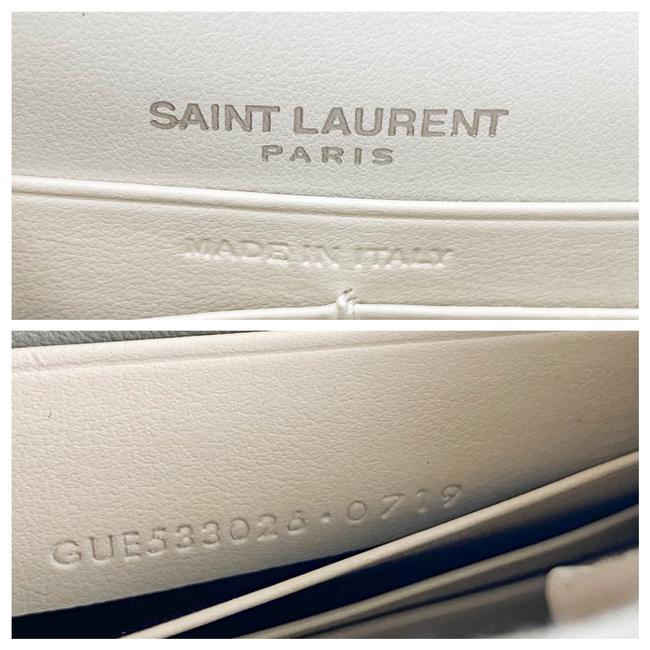 Saint Laurent Monogram Sunset Calfskin Crocodile Embossed Woc Blanc Vintage White Leather Shoulder Bag - image 12