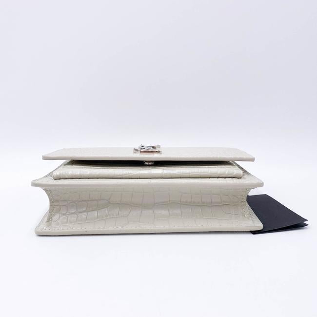 Saint Laurent Monogram Sunset Calfskin Crocodile Embossed Woc Blanc Vintage White Leather Shoulder Bag - image 7