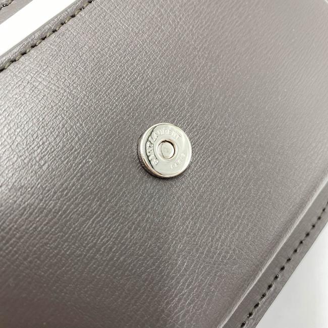 Saint Laurent Monogram Sunset Chain Wallet Calfskin Grey Leather Shoulder Bag - photo 11