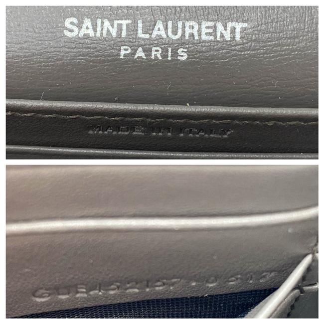 Saint Laurent Monogram Sunset Chain Wallet Calfskin Grey Leather Shoulder Bag - photo 12