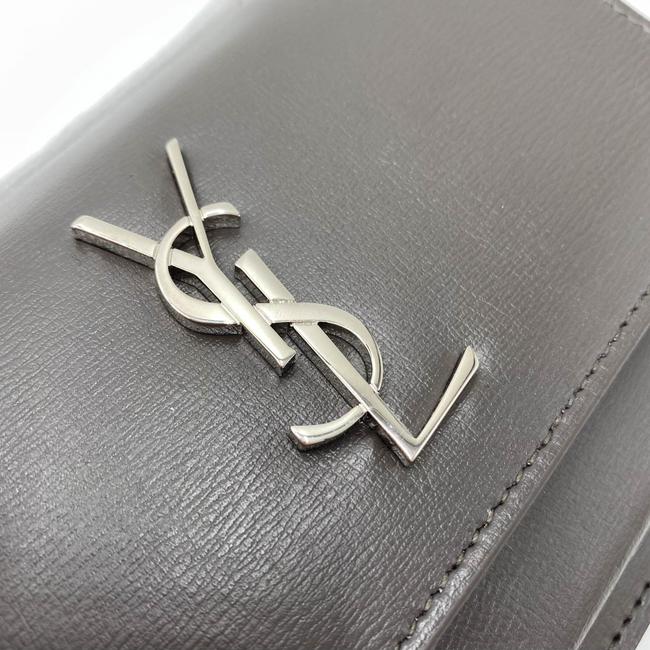 Saint Laurent Monogram Sunset Chain Wallet Calfskin Grey Leather Shoulder Bag - photo 8