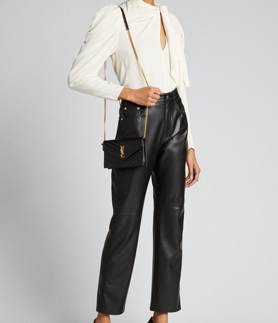 Saint Laurent Monogram Wallet on Chain Grain De Poudre Envelope Black Leather Shoulder Bag - photo 2