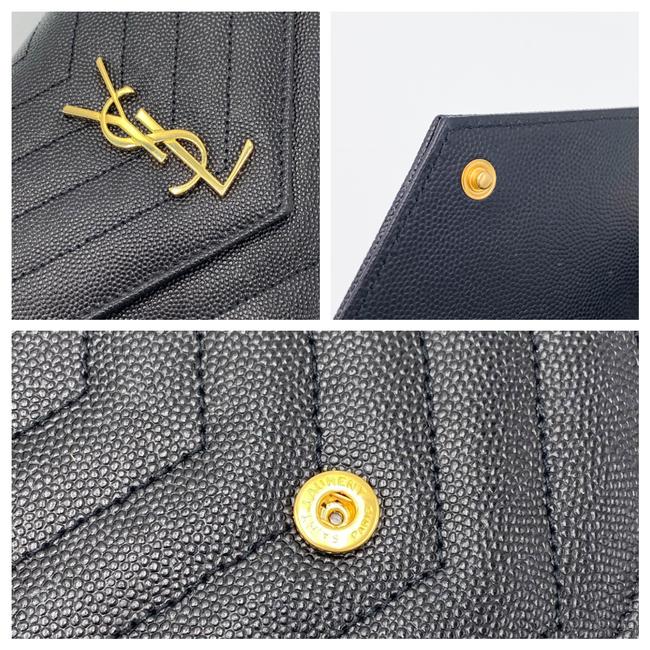 Saint Laurent Monogram Wallet on Chain Grain De Poudre Envelope Black Leather Shoulder Bag - photo 11