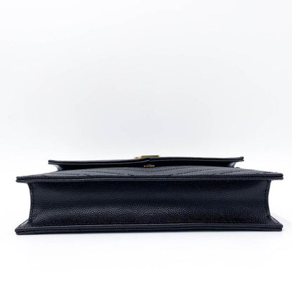 Saint Laurent Monogram Wallet on Chain Grain De Poudre Envelope Black Leather Shoulder Bag - photo 8