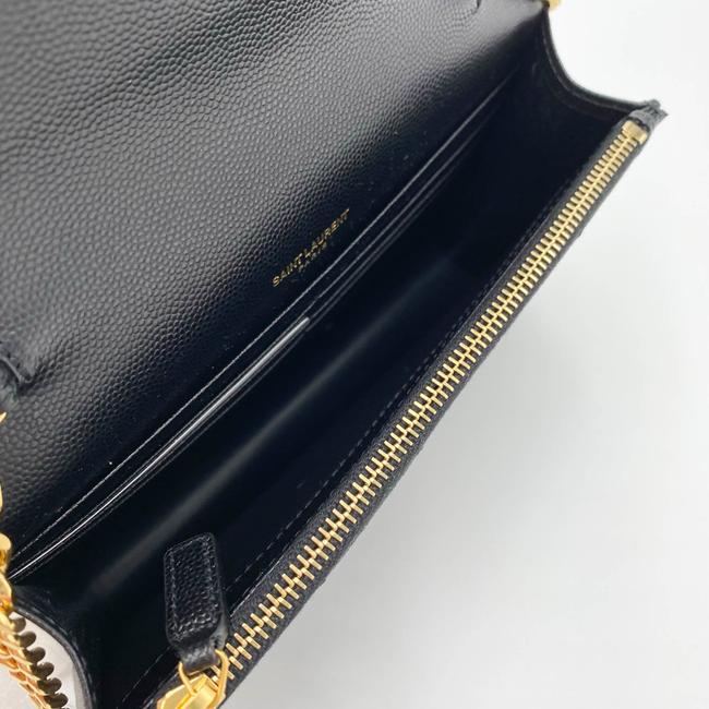 Saint Laurent Monogram Wallet on Chain Grain De Poudre Envelope Black Leather Shoulder Bag - photo 10