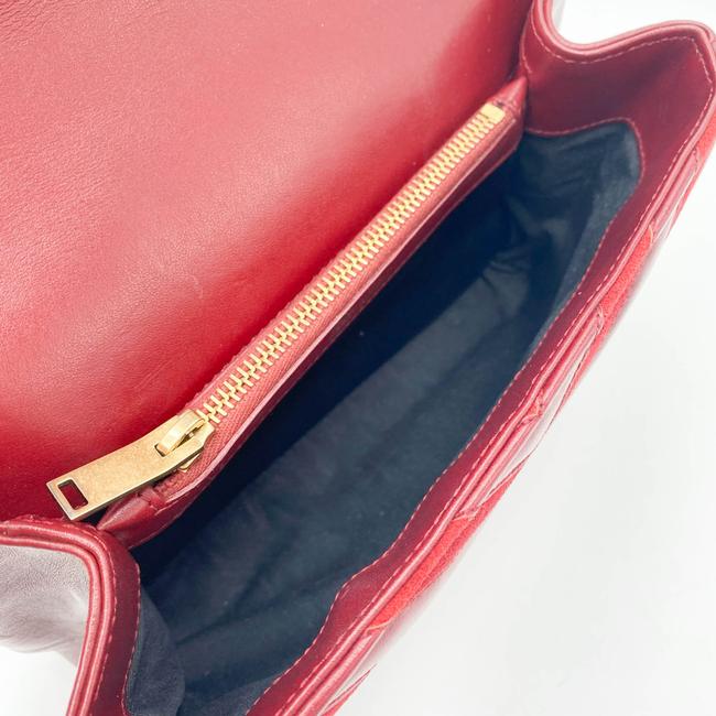 Saint Laurent Monogram Ysl Medium College Patchwork Red Suede Leather Cross Body Bag - photo 10