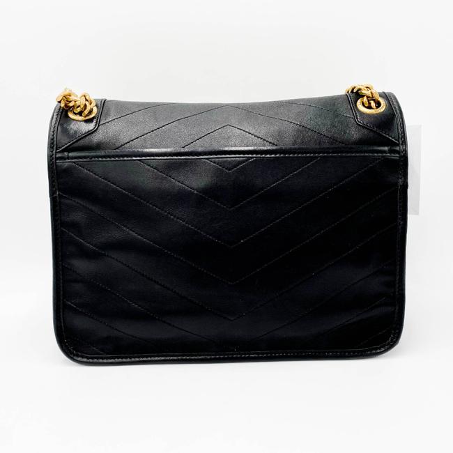 Saint Laurent Niki Medium Ysl Monogram Quilted Calf Flap Black Leather Shoulder Bag - image 5