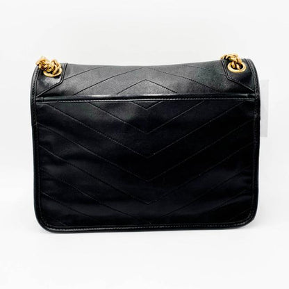 Saint Laurent Niki Medium Ysl Monogram Quilted Calf Flap Black Leather Shoulder Bag - image 5