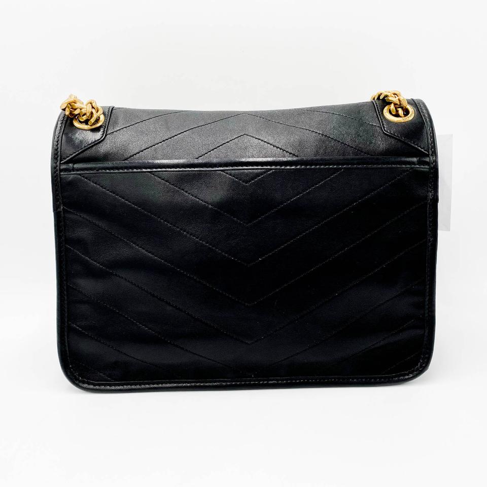Saint Laurent Niki Medium Ysl Monogram Quilted Calf Flap Black Leather Shoulder Bag - image 5