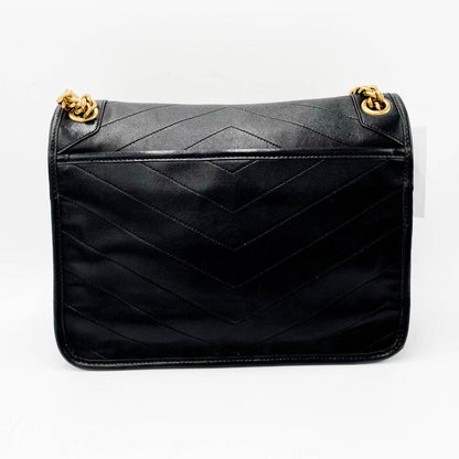 Saint Laurent Niki Medium Ysl Monogram Quilted Calf Flap Black Leather Shoulder Bag - image 5