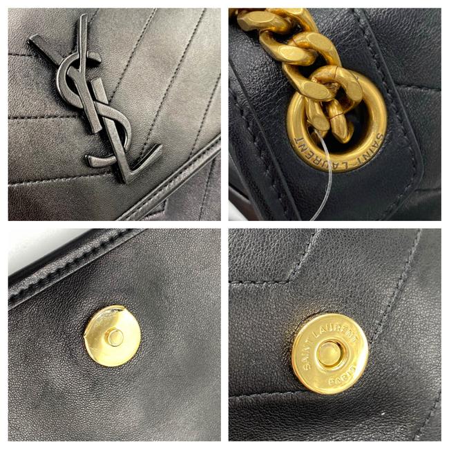 Saint Laurent Niki Medium Ysl Monogram Quilted Calf Flap Black Leather Shoulder Bag - image 9