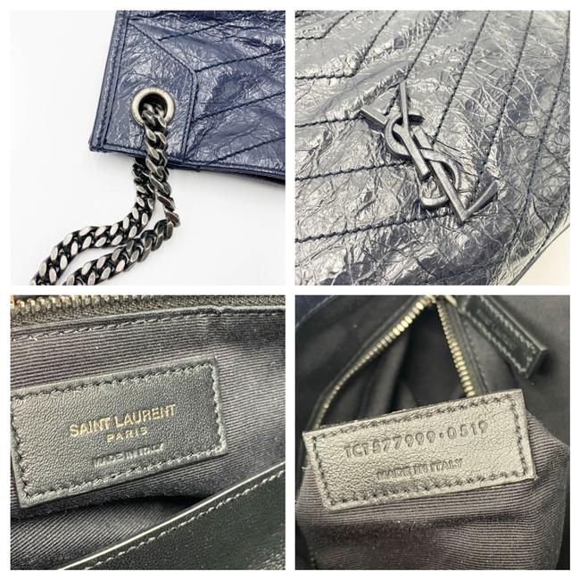 Saint Laurent Shoulder Bag Niki Medium Monogram Blue Patent Leather Tote - photo 11