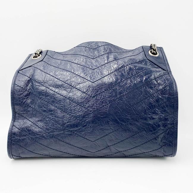 Saint Laurent Shoulder Bag Niki Medium Monogram Blue Patent Leather Tote - photo 5