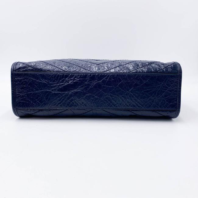 Saint Laurent Shoulder Bag Niki Medium Monogram Blue Patent Leather Tote - photo 6