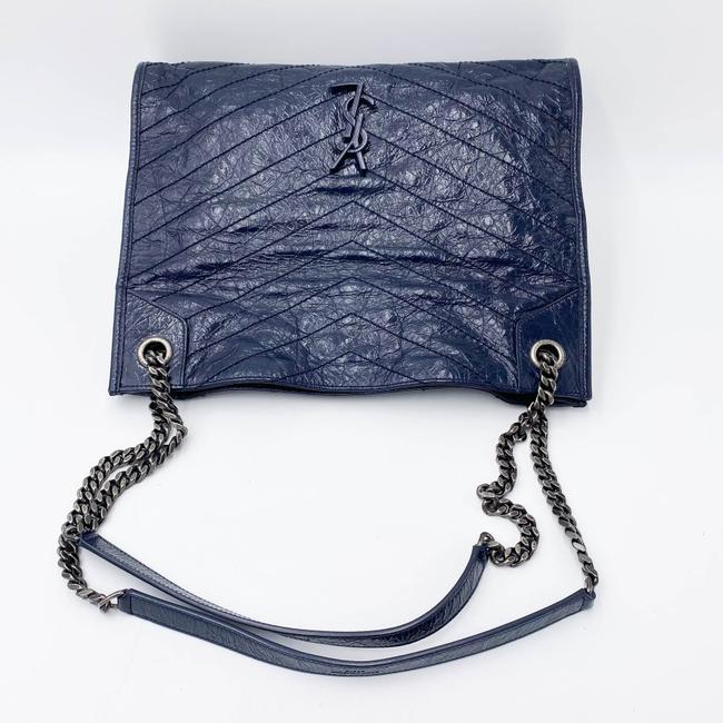 Saint Laurent Shoulder Bag Niki Medium Monogram Blue Patent Leather Tote - photo 8