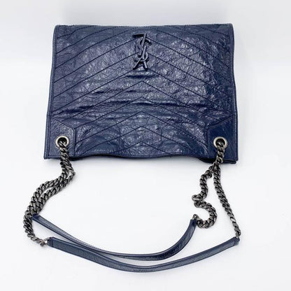 Saint Laurent Shoulder Bag Niki Medium Monogram Blue Patent Leather Tote - photo 8