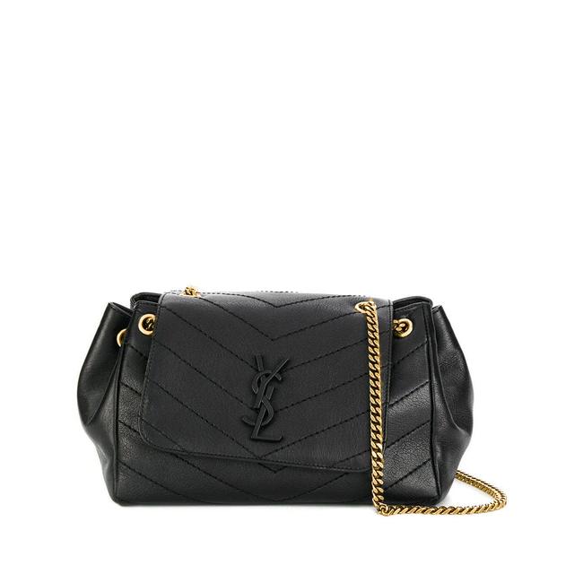 Saint Laurent Nolita Gold Hardware Small Vintage Black Leather Shoulder Bag - photo 1