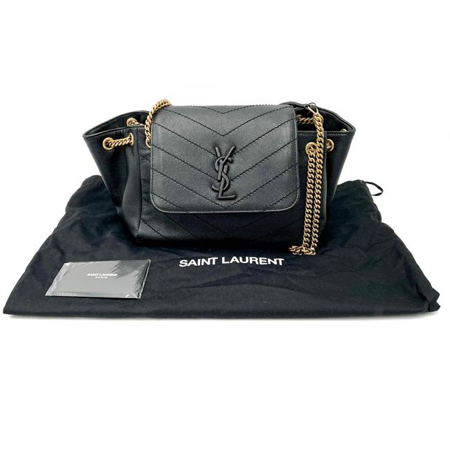 Saint Laurent Nolita Gold Hardware Small Vintage Black Leather Shoulder Bag - photo 3