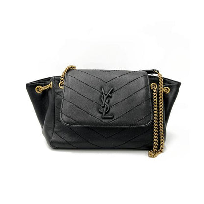 Saint Laurent Nolita Gold Hardware Small Vintage Black Leather Shoulder Bag - photo 4