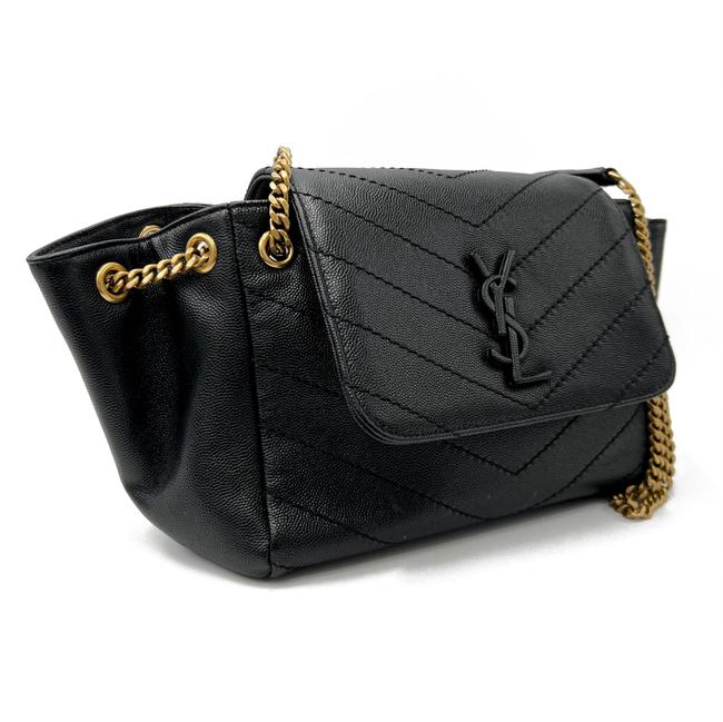 Saint Laurent Nolita Gold Hardware Small Vintage Black Leather Shoulder Bag - photo 5