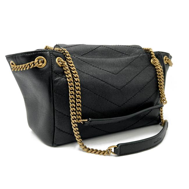 Saint Laurent Nolita Gold Hardware Small Vintage Black Leather Shoulder Bag - photo 6