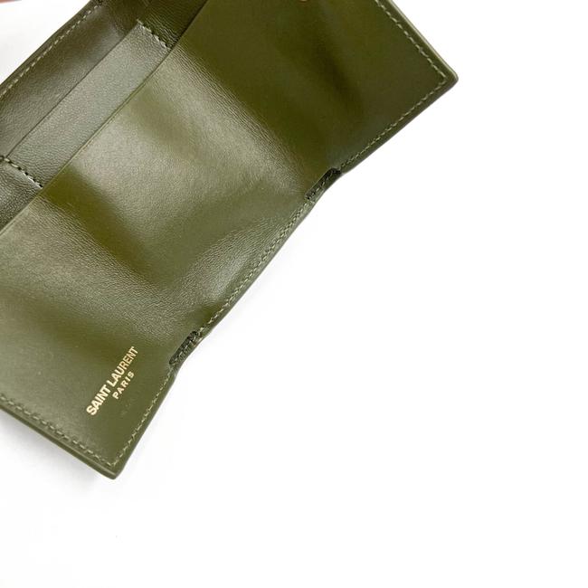 Saint Laurent Rider Military Shiny Chain Monogram Green Calfskin Leather Cross Body Bag - photo 11
