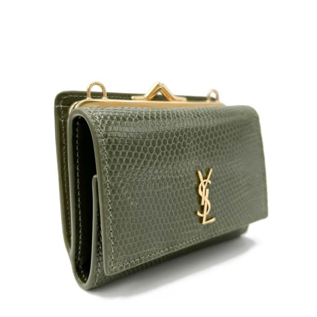 Saint Laurent Rider Military Shiny Chain Monogram Green Calfskin Leather Cross Body Bag - photo 5