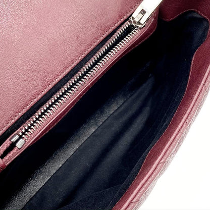 Saint Laurent Sheepskin Matelasse Chevron Monogram Medium College Amaranto Burgundy Leather Shoulder Bag - image 9