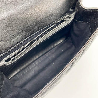 Saint Laurent Sheepskin Matelasse Chevron Monogram Medium College Noir Black Leather Shoulder Bag - image 9