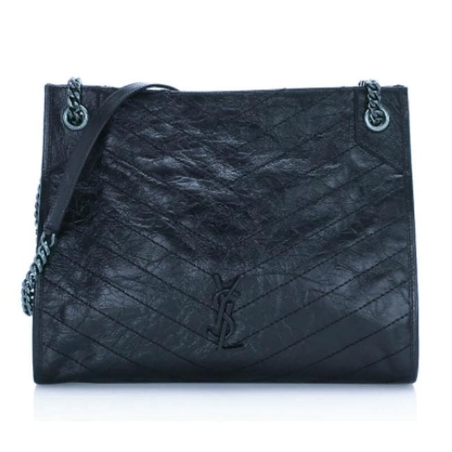 Saint Laurent Shoulder Bag Niki Medium Monogram Blue Patent Leather Tote - photo 1