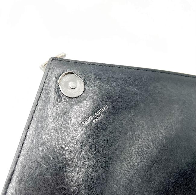 Saint Laurent Shw Matelasse Chevron Monogram Large College Satchel Black Sheepskin Leather Shoulder Bag - image 12