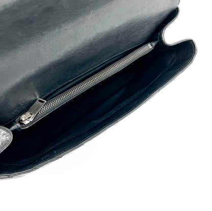 Saint Laurent Shw Matelasse Chevron Monogram Large College Satchel Black Sheepskin Leather Shoulder Bag - image 9