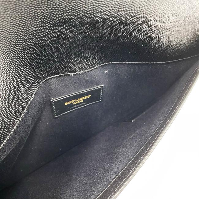 Saint Laurent Monogram Uptown Calfskin Envelope Black Leather Clutch - photo 11