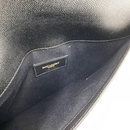 Saint Laurent Monogram Uptown Calfskin Envelope Black Leather Clutch - photo 11