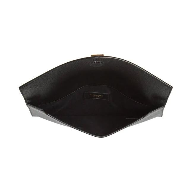 Saint Laurent Monogram Uptown Calfskin Envelope Black Leather Clutch - photo 3