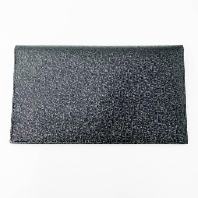 Saint Laurent Monogram Uptown Calfskin Envelope Black Leather Clutch - photo 6