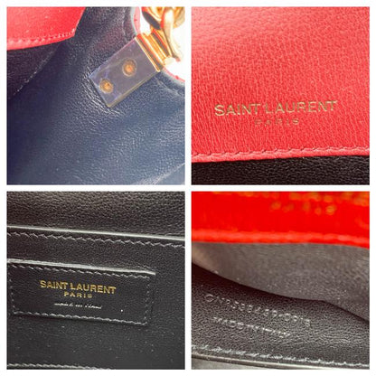 Saint Laurent Vicky Women's Small Quilted Red Leather Shoulder Bag - image 11