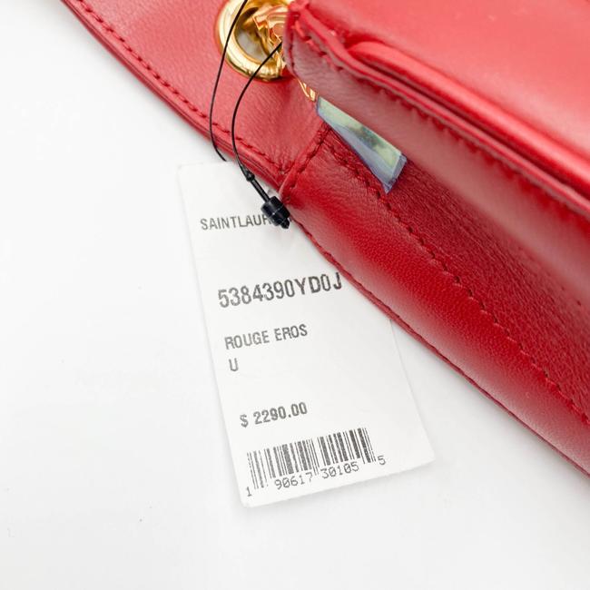 Saint Laurent Vicky Women's Small Quilted Red Leather Shoulder Bag - image 12