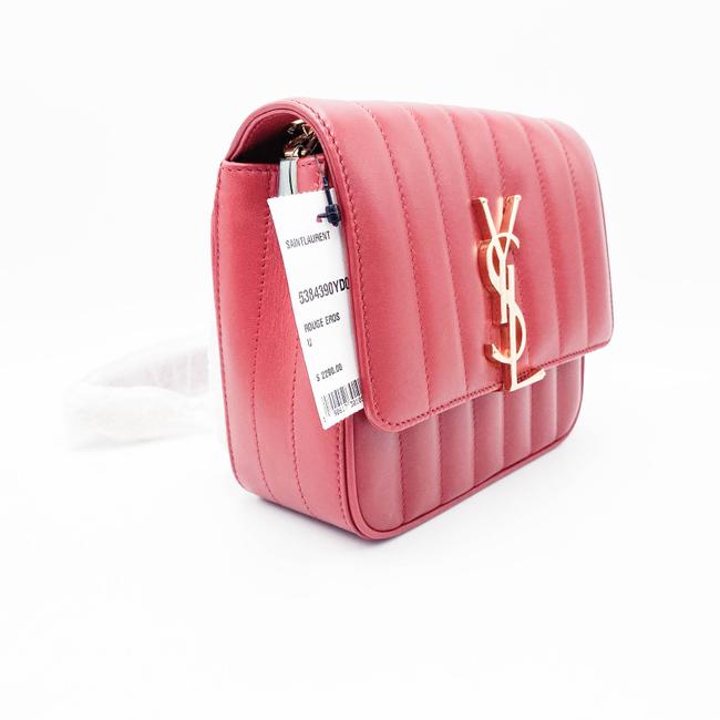 Saint Laurent Vicky Women's Small Quilted Red Leather Shoulder Bag - image 6