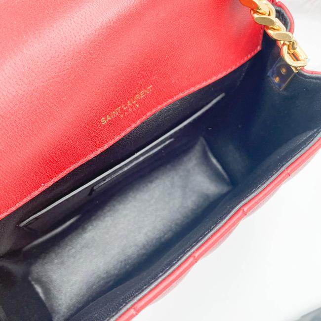 Saint Laurent Vicky Women's Small Quilted Red Leather Shoulder Bag - image 9