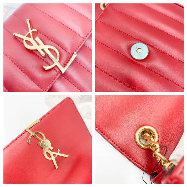 Saint Laurent Vicky Women's Small Quilted Red Leather Shoulder Bag - image 10