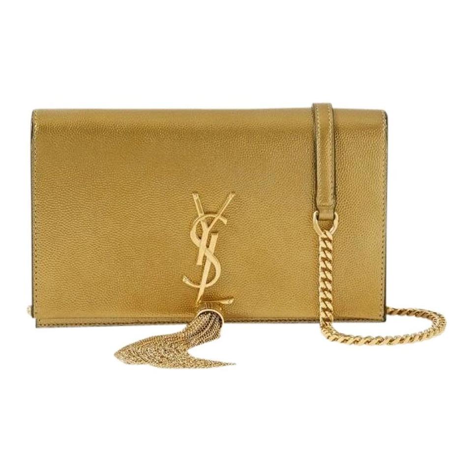 Saint Laurent Wallet on Chain Monogram Kate Ysl Monogram Metallic Tassel Gold Leather Cross Body Bag - image 1
