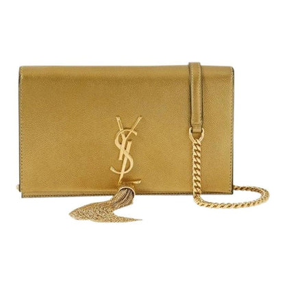 Saint Laurent Wallet on Chain Monogram Kate Ysl Monogram Metallic Tassel Gold Leather Cross Body Bag - image 1