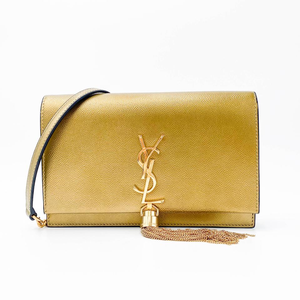 Saint Laurent Wallet on Chain Monogram Kate Ysl Monogram Metallic Tassel Gold Leather Cross Body Bag - image 3