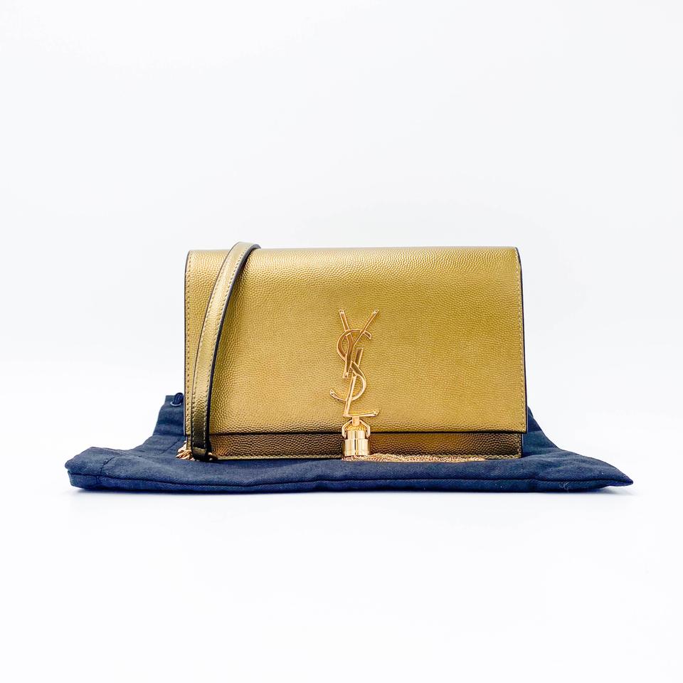Saint Laurent Wallet on Chain Monogram Kate Ysl Monogram Metallic Tassel Gold Leather Cross Body Bag - image 4